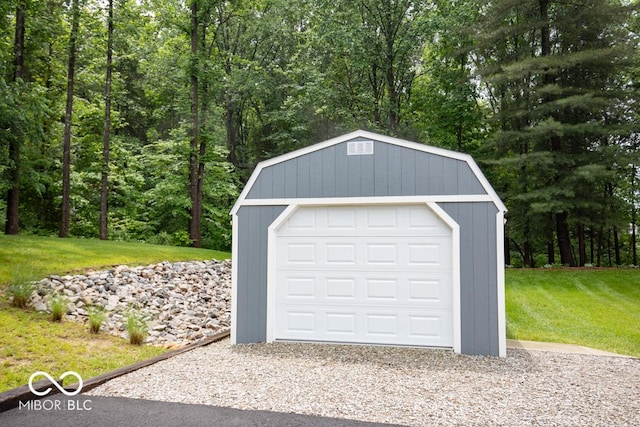 845 S Bay, North Vernon, IN 47265 - detached garage with a storage unit and gravel driveway