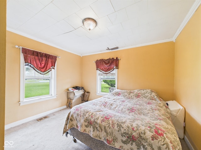 2405 E 9th St, Anderson, IN 46012 - bedroom featuring ornamental molding, carpet floors, and baseboards