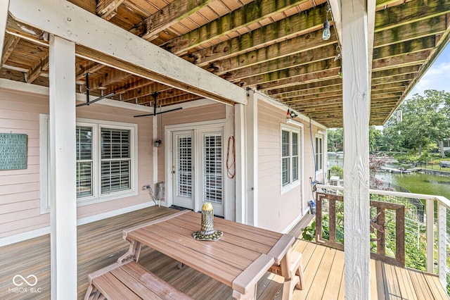 11244 Blackwalnut Pt, Indianapolis, IN 46236 - wooden terrace featuring a water view