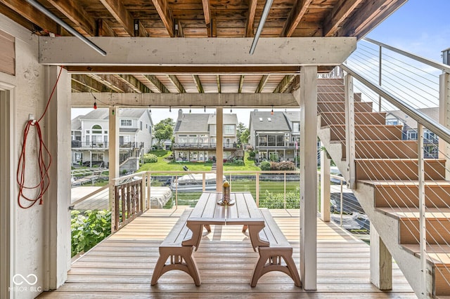 11244 Blackwalnut Pt, Indianapolis, IN 46236 - deck featuring stairway and a residential view