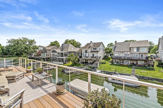 11244 Blackwalnut Pt, Indianapolis, IN 46236 - wooden deck with a residential view and a yard
