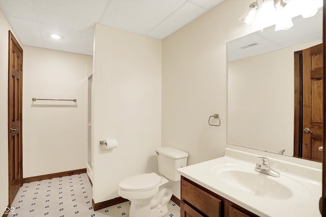 8619 Wrangler Ct, Indianapolis, IN 46217 - full bathroom with tile patterned floors, vanity, toilet, baseboards, and recessed lighting