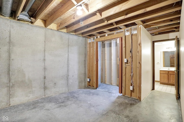 8619 Wrangler Ct, Indianapolis, IN 46217 - unfinished below grade area featuring a sink