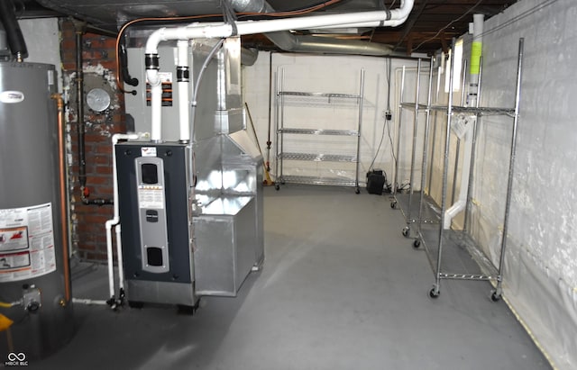 1641 Winton Ave, Speedway, IN 46224 - unfinished below grade area with water heater and heating unit