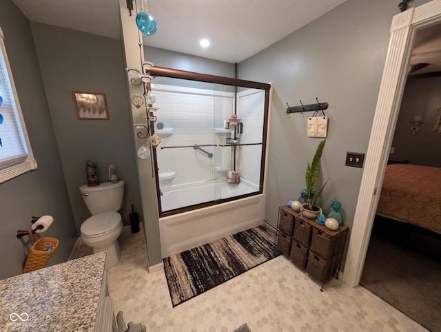 317 Washington St, Clay City, IN 47841 - ensuite bathroom featuring toilet and shower / bath combination with glass door