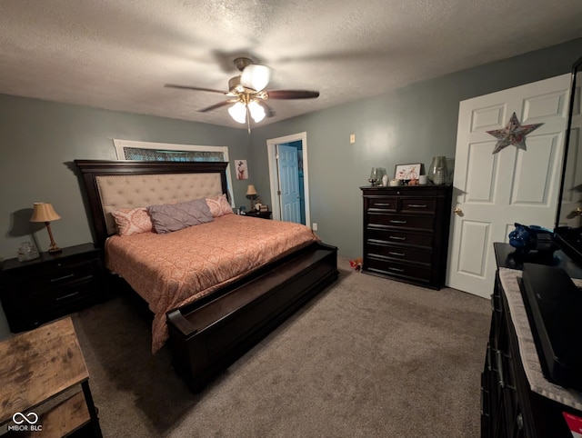 317 Washington St, Clay City, IN 47841 - carpeted bedroom with a textured ceiling and ceiling fan