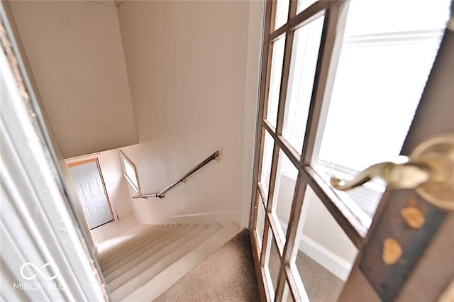 307 N Arlington Ave, Indianapolis, IN 46219 - staircase with carpet floors