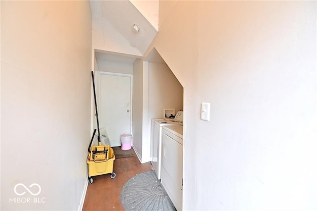 307 N Arlington Ave, Indianapolis, IN 46219 - laundry area with washer and clothes dryer and baseboards