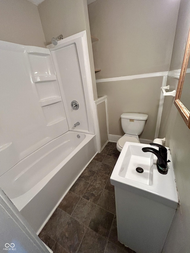 307 N Arlington Ave, Indianapolis, IN 46219 - bathroom featuring toilet, shower / bathtub combination, and vanity