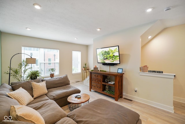 2125 Coretta Way, Indianapolis, IN 46202 - living area with baseboards, light wood-style floors, and recessed lighting