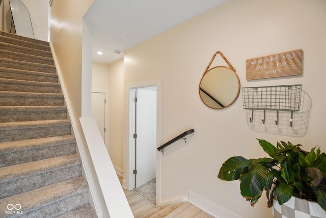 2125 Coretta Way, Indianapolis, IN 46202 - stairs with baseboards and recessed lighting