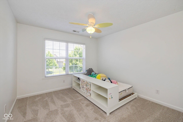 12772 Tram Ln, Carmel, IN 46032 - bedroom with light carpet and ceiling fan