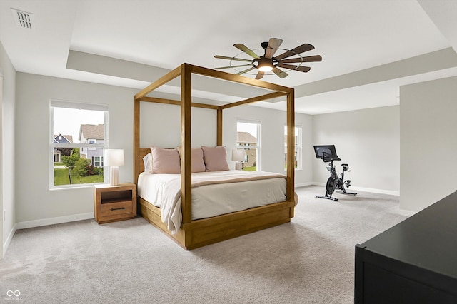 9716 Cimmaron Ave, Mccordsville, IN 46055 - bedroom with light carpet, baseboards, and a ceiling fan