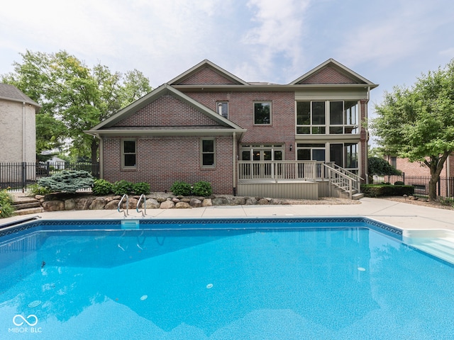20 Forrests Edge Ct, Indianapolis, IN 46227 - view of pool with a sunroom