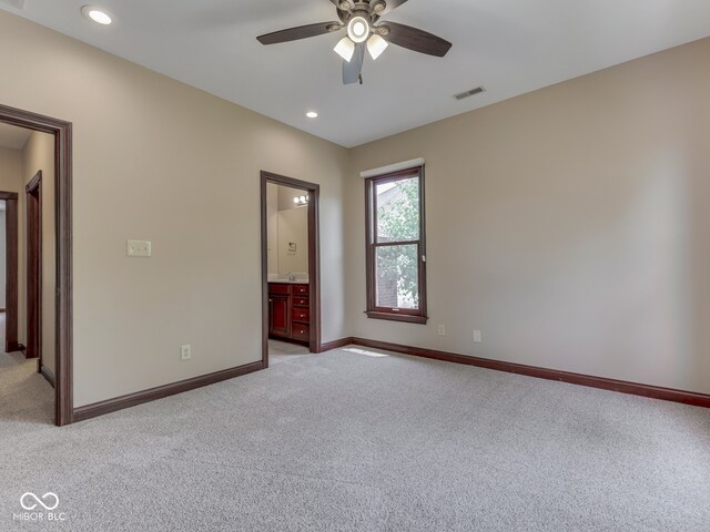 20 Forrests Edge Ct, Indianapolis, IN 46227 - empty room with light carpet, a ceiling fan, baseboards, and recessed lighting