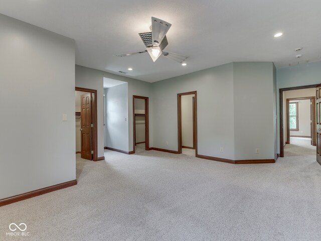 20 Forrests Edge Ct, Indianapolis, IN 46227 - spare room with light carpet, baseboards, recessed lighting, and ceiling fan