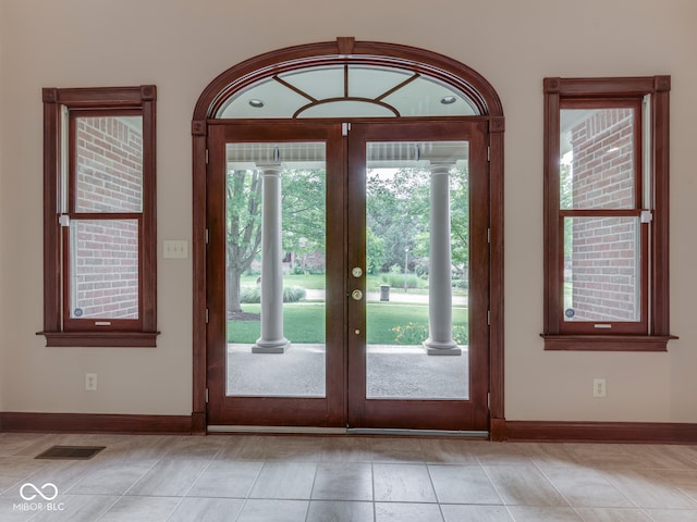 20 Forrests Edge Ct, Indianapolis, IN 46227 - entryway with baseboards and french doors