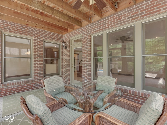 20 Forrests Edge Ct, Indianapolis, IN 46227 - view of patio with a ceiling fan