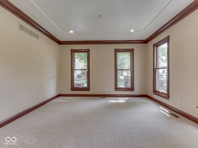 20 Forrests Edge Ct, Indianapolis, IN 46227 - unfurnished room featuring healthy amount of natural light, carpet floors, ornamental molding, baseboards, and recessed lighting