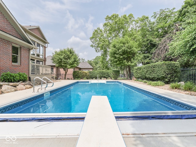 20 Forrests Edge Ct, Indianapolis, IN 46227 - view of swimming pool with a diving board