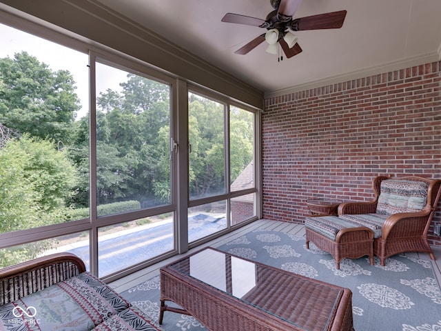20 Forrests Edge Ct, Indianapolis, IN 46227 - sunroom / solarium featuring ceiling fan and healthy amount of natural light