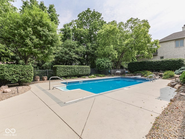20 Forrests Edge Ct, Indianapolis, IN 46227 - view of pool featuring a fenced backyard and a patio area