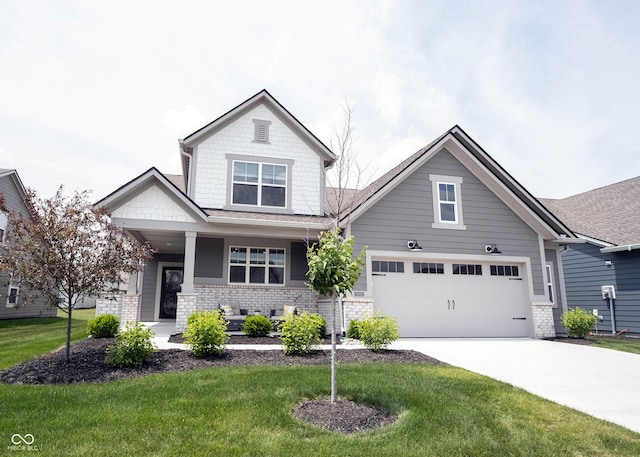 19800 Sutton Ter, Westfield, IN 46074 - craftsman house featuring a porch, driveway, and a front lawn