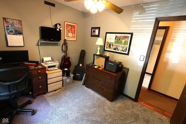 5654 Paradise Dr, Martinsville, IN 46151 - carpeted office featuring a ceiling fan