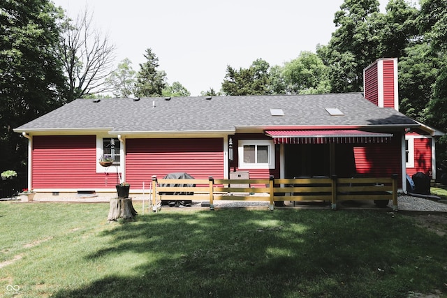 5654 Paradise Dr, Martinsville, IN 46151 - back of property with roof with shingles and a chimney