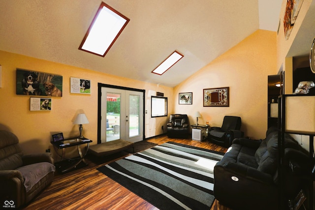 5654 Paradise Dr, Martinsville, IN 46151 - living area featuring vaulted ceiling, wood finished floors, and french doors