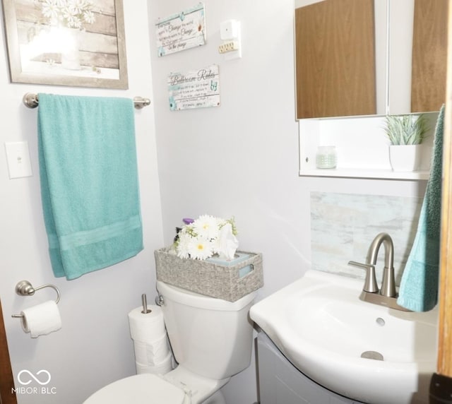 254 Bittersweet Dr, Whiteland, IN 46184 - half bath featuring vanity and toilet