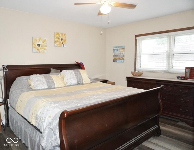 254 Bittersweet Dr, Whiteland, IN 46184 - bedroom featuring dark wood finished floors and a ceiling fan