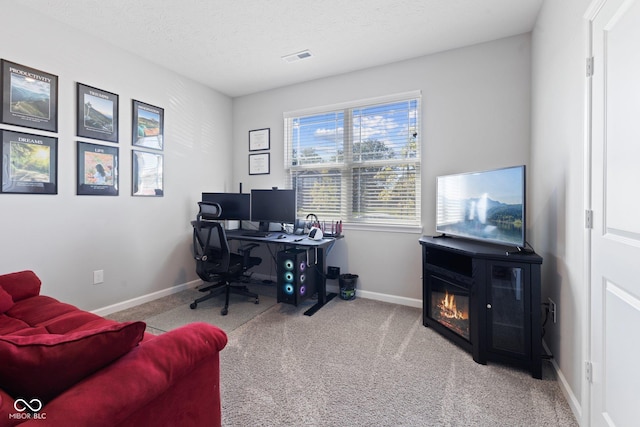 7834 Fairwood Blvd, Plainfield, IN 46168 - office space with carpet, baseboards, and a glass covered fireplace