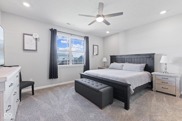 7834 Fairwood Blvd, Plainfield, IN 46168 - carpeted bedroom featuring baseboards, recessed lighting, and ceiling fan