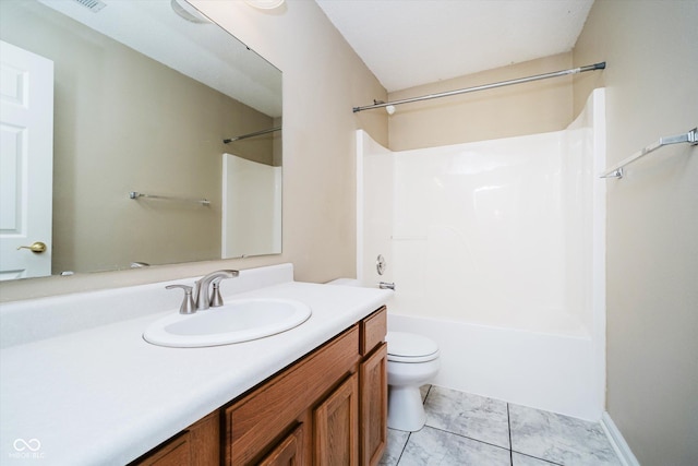 5258 Brassie Dr, Indianapolis, IN 46235 - bathroom featuring vanity, toilet, and tub / shower combination