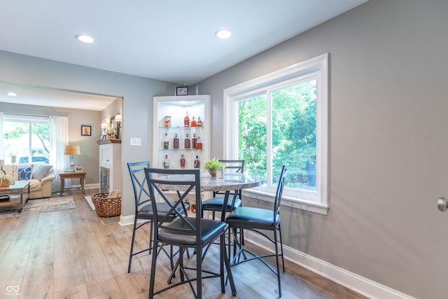 5315 Camden St, Indianapolis, IN 46227 - dining room with light wood finished floors, baseboards, and recessed lighting