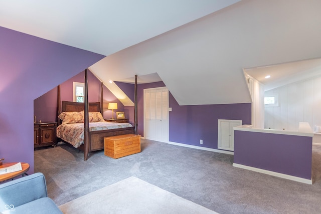 5315 Camden St, Indianapolis, IN 46227 - carpeted bedroom featuring lofted ceiling