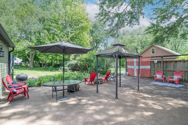 5315 Camden St, Indianapolis, IN 46227 - view of patio / terrace with a gazebo and a hot tub