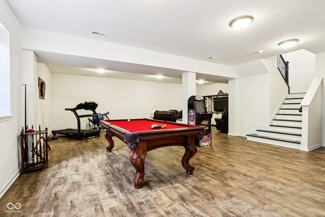 1521 Avondale Dr, Westfield, IN 46074 - playroom with wood finished floors, billiards table, and baseboards