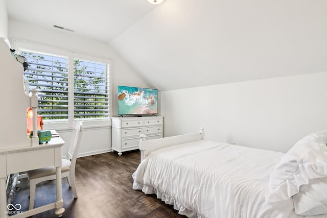 1521 Avondale Dr, Westfield, IN 46074 - bedroom featuring lofted ceiling, dark wood finished floors, and baseboards