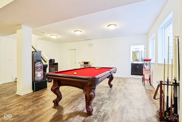 1521 Avondale Dr, Westfield, IN 46074 - recreation room with billiards, wood finished floors, and baseboards