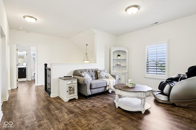1521 Avondale Dr, Westfield, IN 46074 - living room featuring dark wood-style floors and baseboards