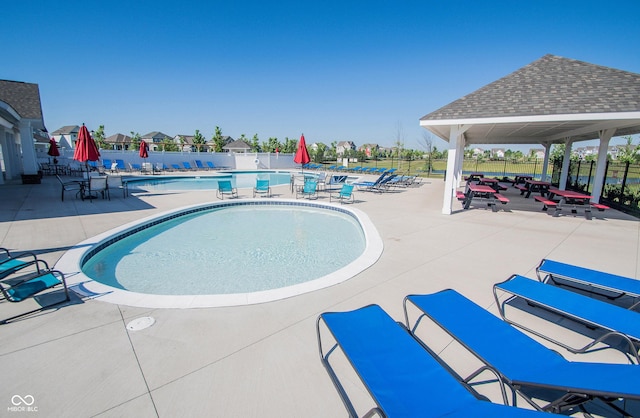1521 Avondale Dr, Westfield, IN 46074 - community pool featuring a patio and a gazebo
