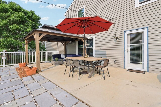 2887 Ludwig Dr, Indianapolis, IN 46239 - view of patio / terrace with a gazebo and outdoor dining space
