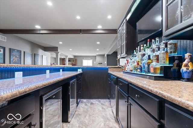 10054 Win Star Way, Fishers, IN 46040 - indoor dry bar with beverage cooler, recessed lighting, and dishwasher