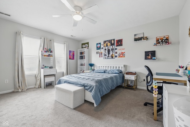5030 E 800 N, Columbus, IN 47203 - bedroom featuring carpet flooring, a ceiling fan, and baseboards