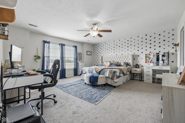 5030 E 800 N, Columbus, IN 47203 - bedroom with light colored carpet, an office area, and ceiling fan