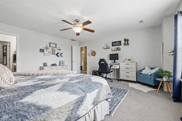 5030 E 800 N, Columbus, IN 47203 - bedroom with a desk, carpet floors, and ceiling fan