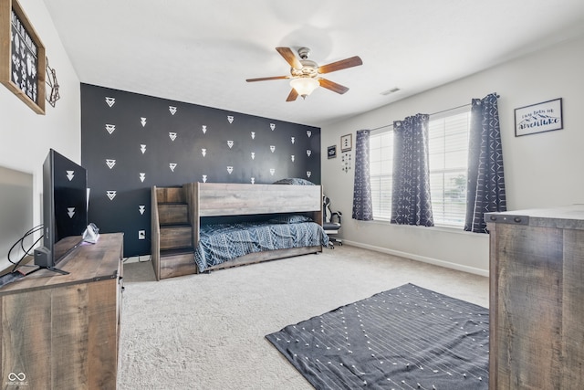5030 E 800 N, Columbus, IN 47203 - carpeted bedroom featuring baseboards and ceiling fan