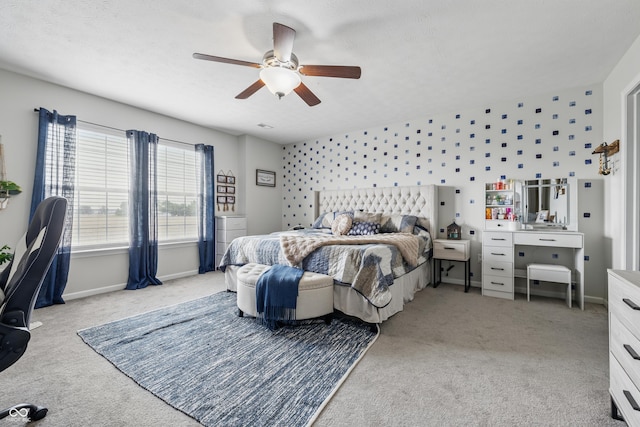 5030 E 800 N, Columbus, IN 47203 - bedroom with light carpet, a ceiling fan, and baseboards